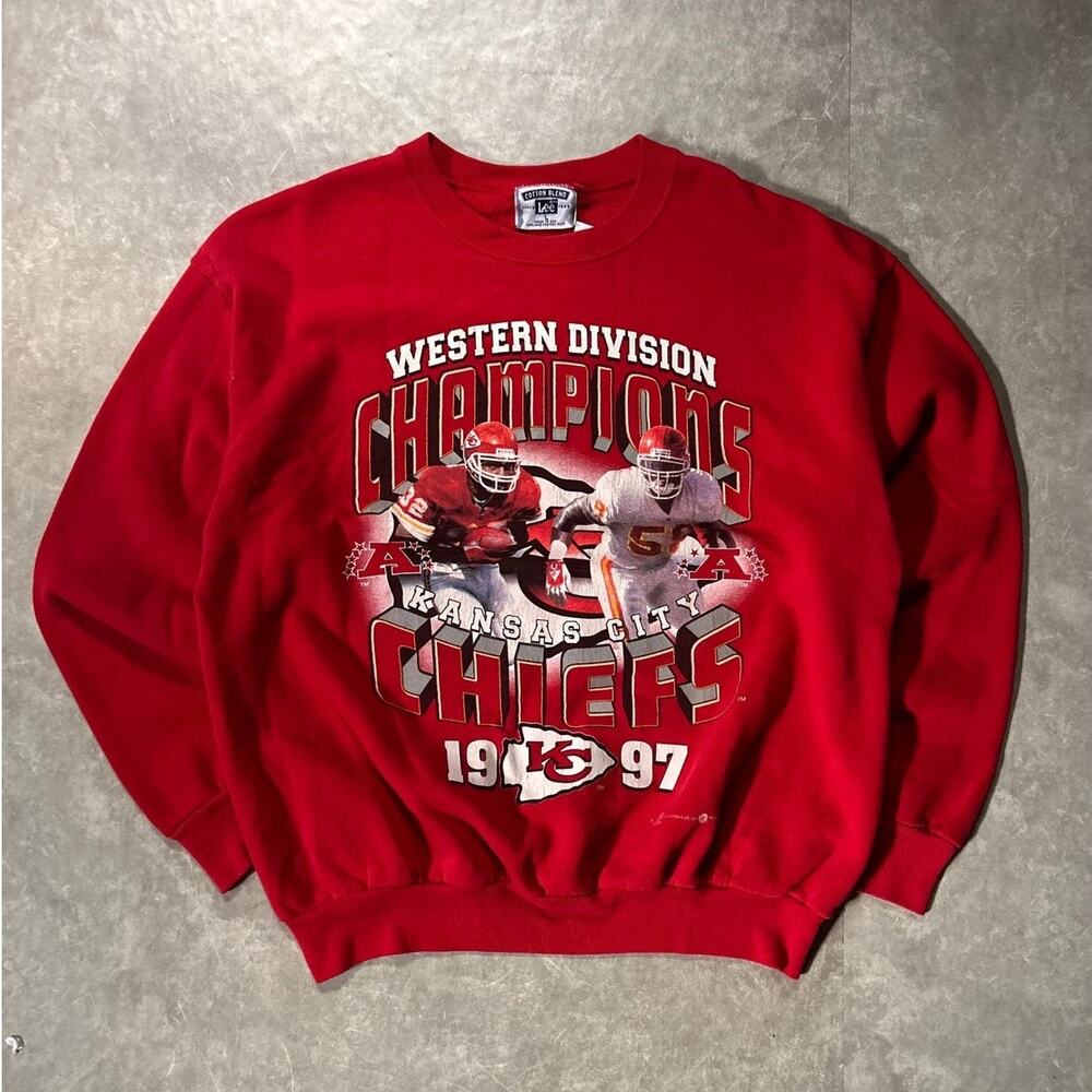 1997 Vintage Marcus Allen Derrick Thomas Kansas City Chiefs Crewneck -L
